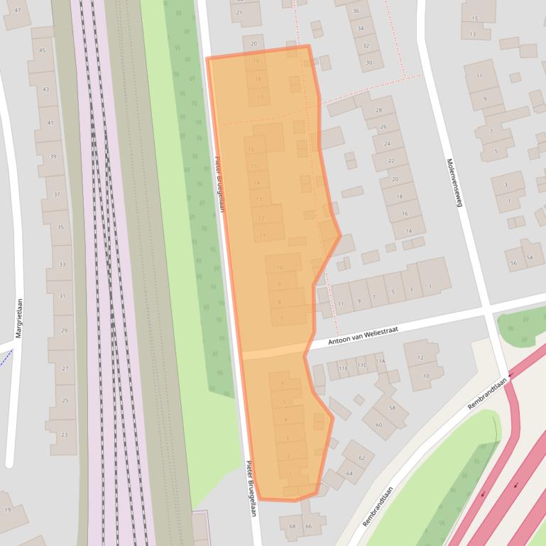 Kaart van postcodegebied 5261AM.
