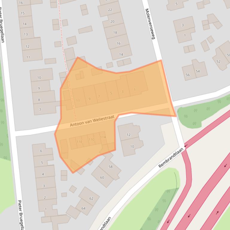 Kaart van postcodegebied 5261AP.