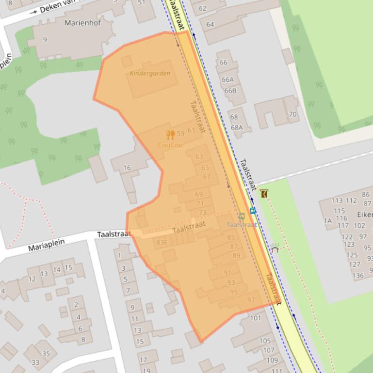 Kaart van postcodegebied 5261BB.