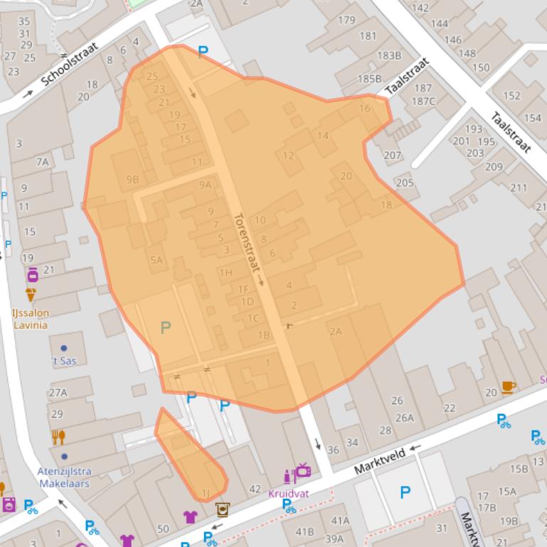 Kaart van postcodegebied 5261BR.