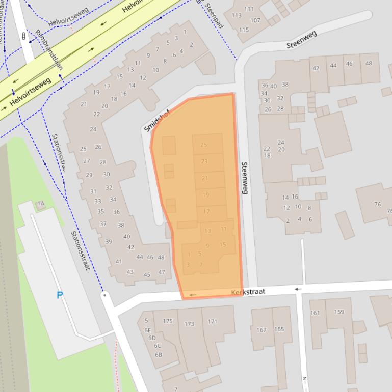 Kaart van postcodegebied 5261CX.