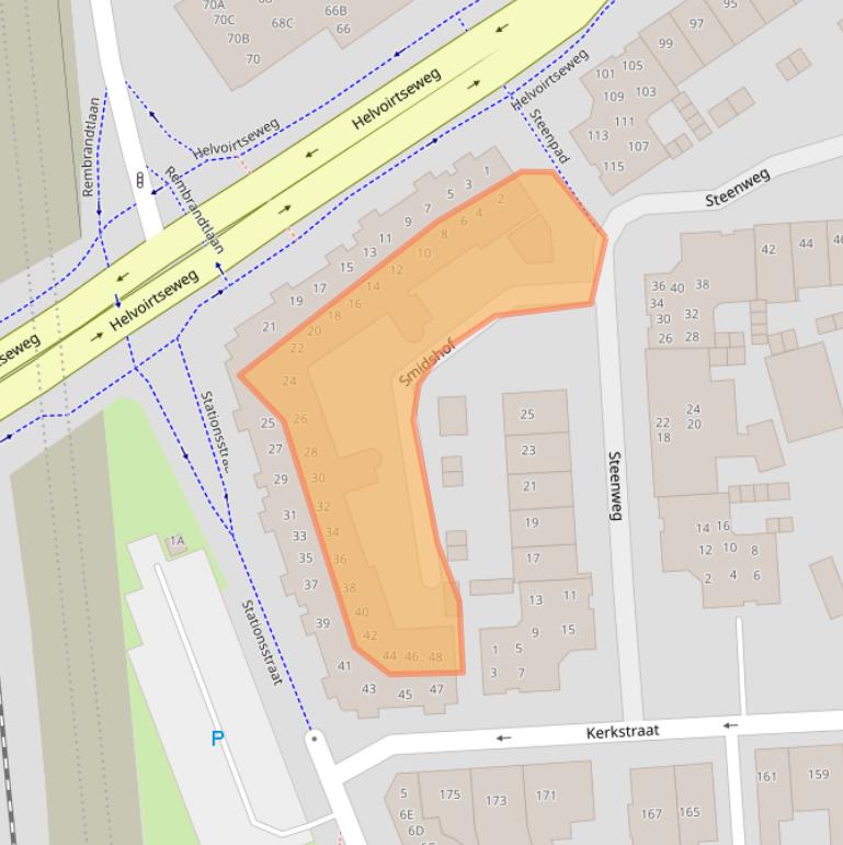 Kaart van postcodegebied 5261DB.