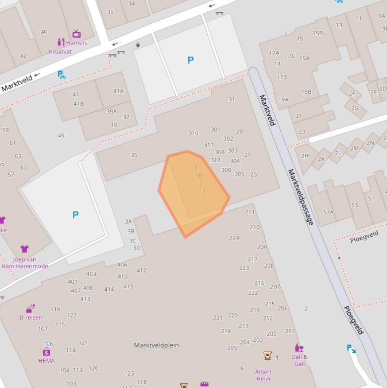 Kaart van postcodegebied 5261EC.