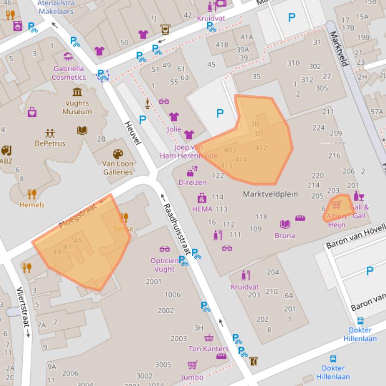 Kaart van postcodegebied 5261EG.