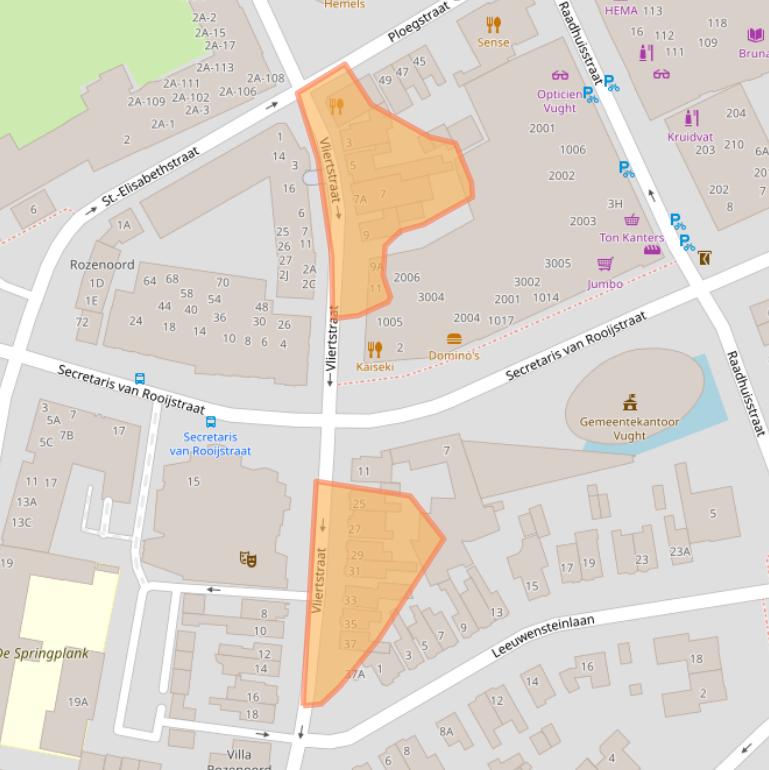 Kaart van postcodegebied 5261EJ.