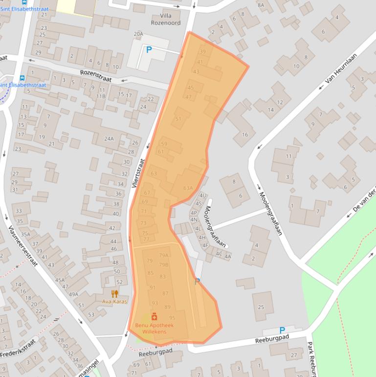 Kaart van postcodegebied 5261EK.