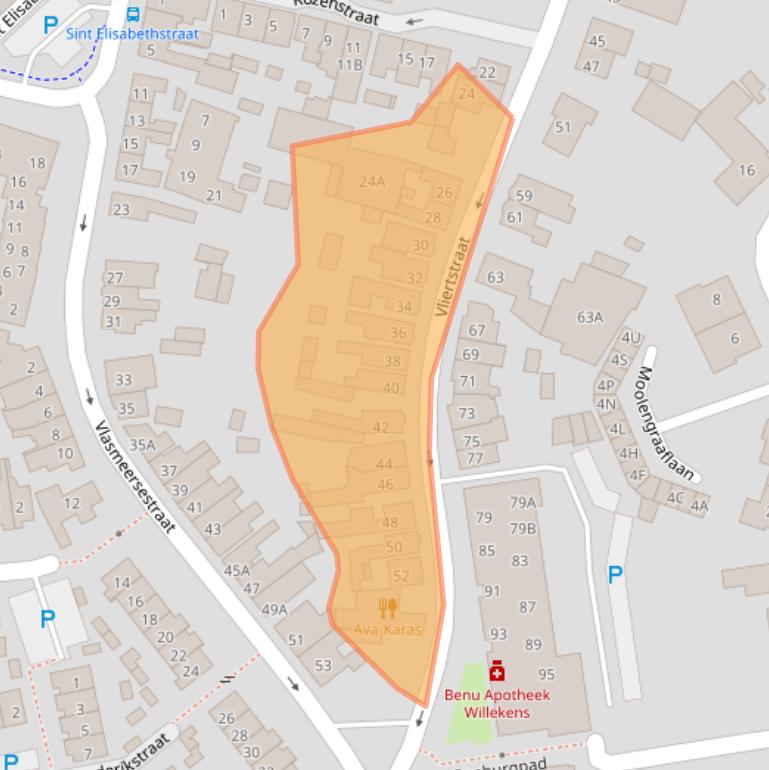 Kaart van postcodegebied 5261EM.