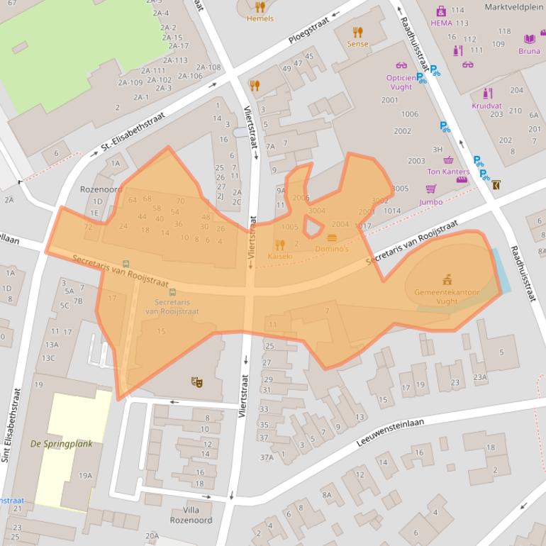 Kaart van postcodegebied 5261EP.