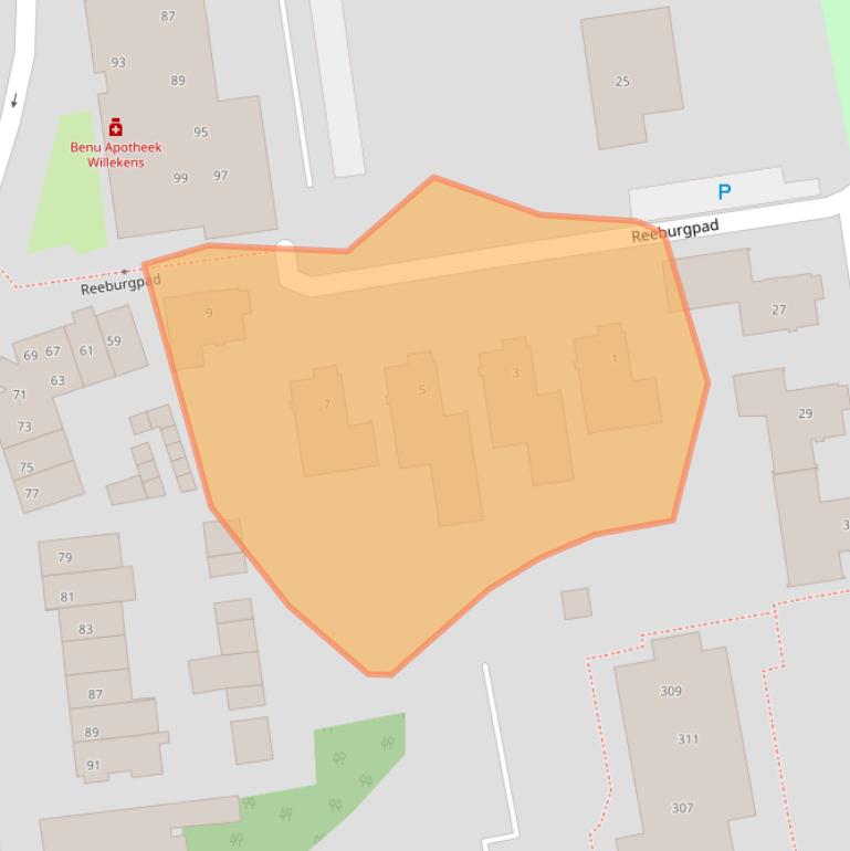 Kaart van postcodegebied 5261GG.