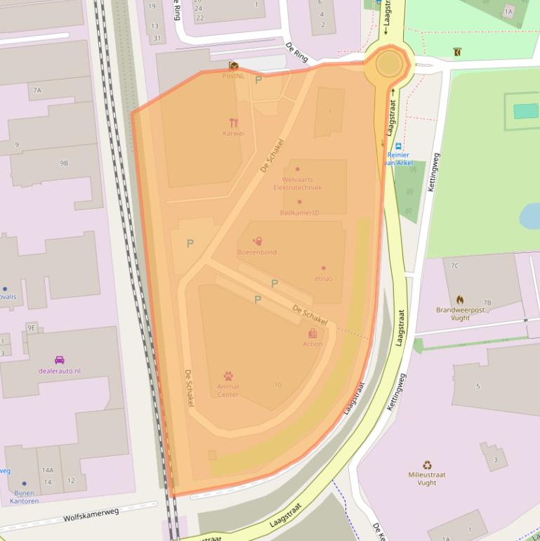 Kaart van postcodegebied 5261LL.