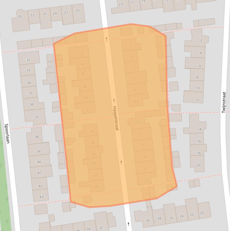 Kaart van postcodegebied 5261SP.