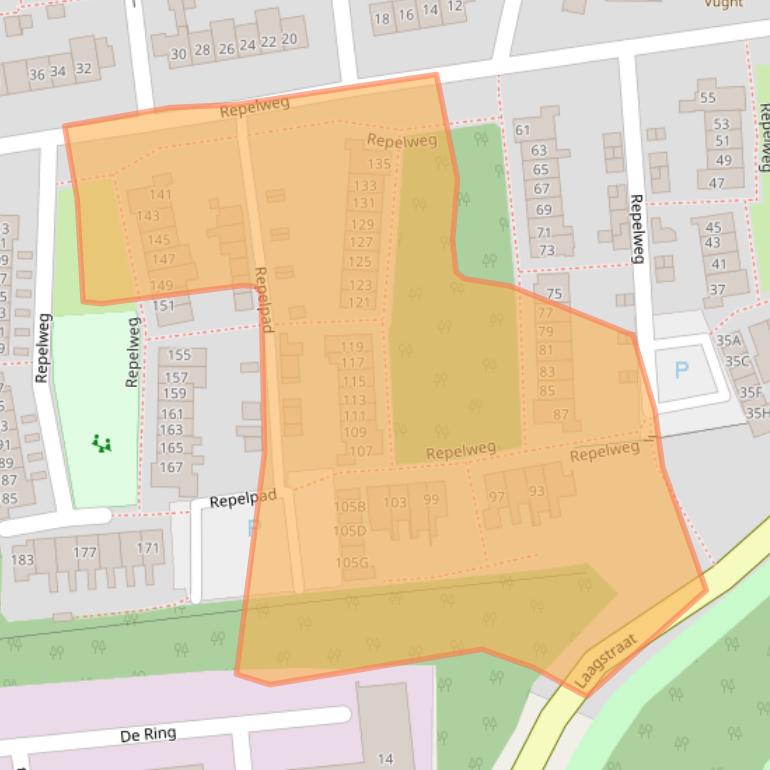 Kaart van postcodegebied 5261SX.