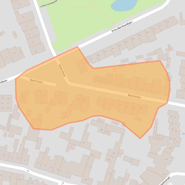 Kaart van postcodegebied 5261VE.