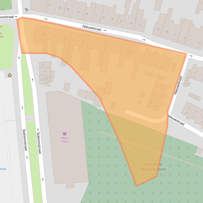 Kaart van postcodegebied 5261VP.