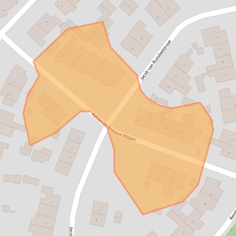 Kaart van postcodegebied 5261XC.