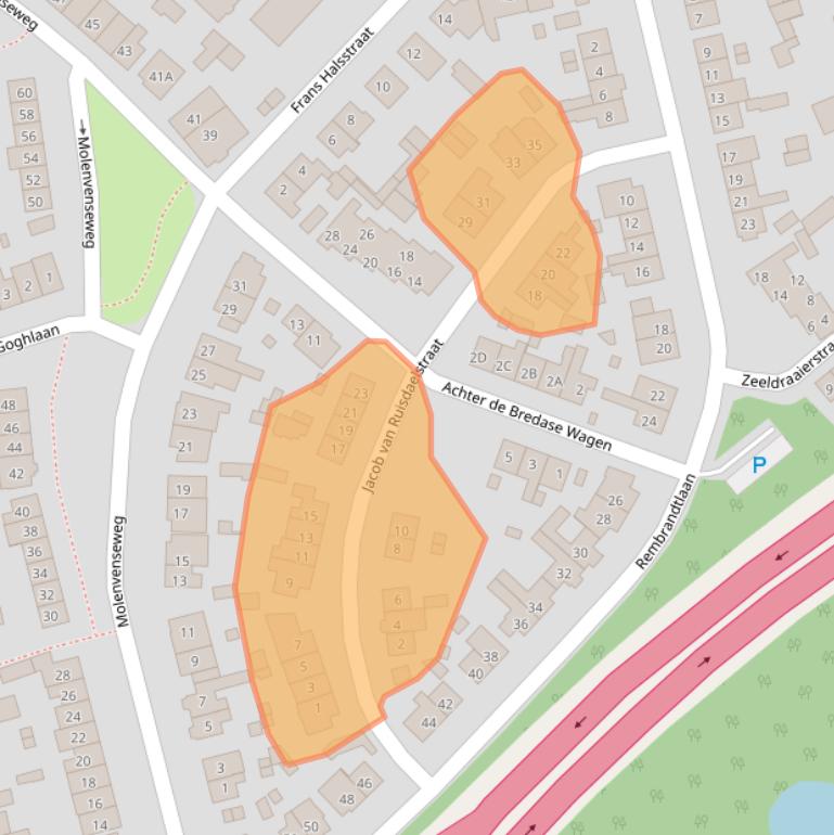 Kaart van postcodegebied 5261XD.