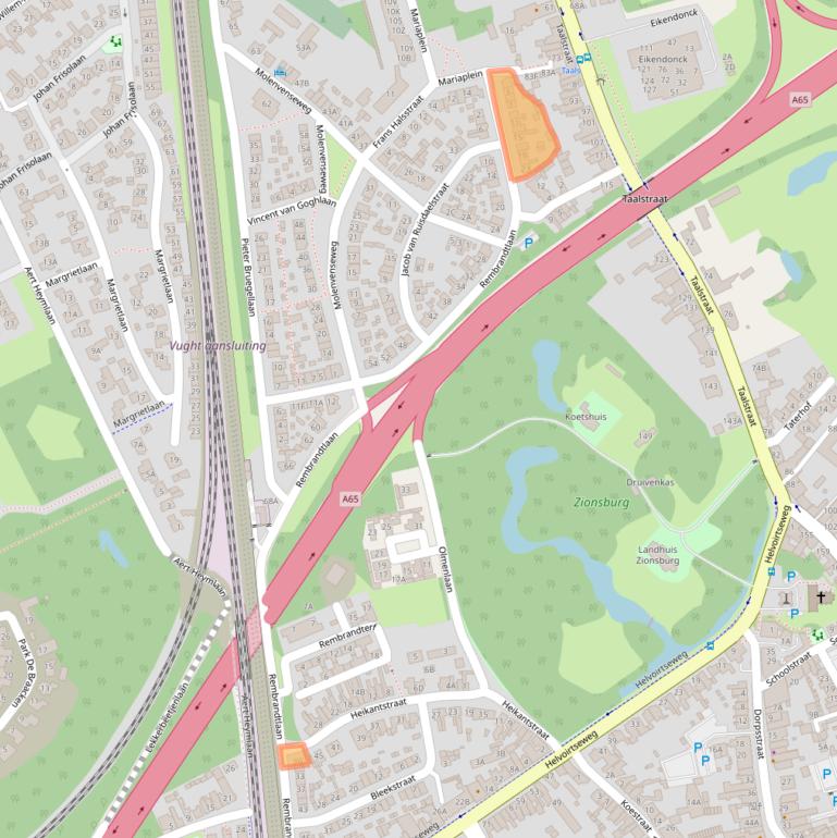 Kaart van postcodegebied 5261XE.