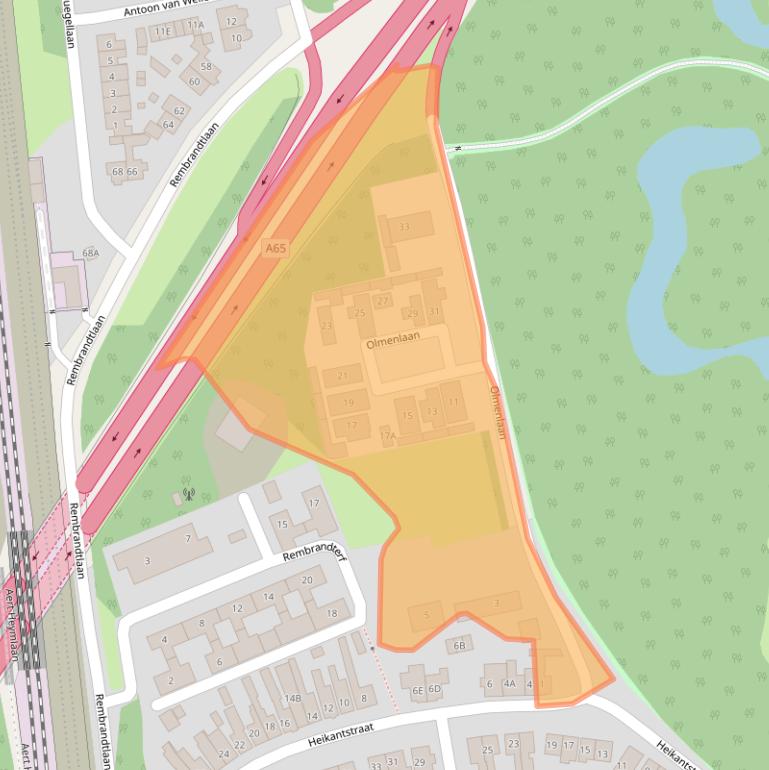 Kaart van postcodegebied 5261XL.