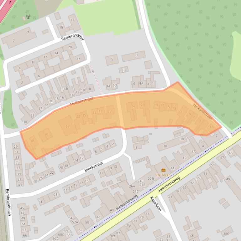 Kaart van postcodegebied 5261XM.