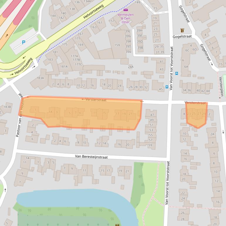 Kaart van postcodegebied 5262AC.