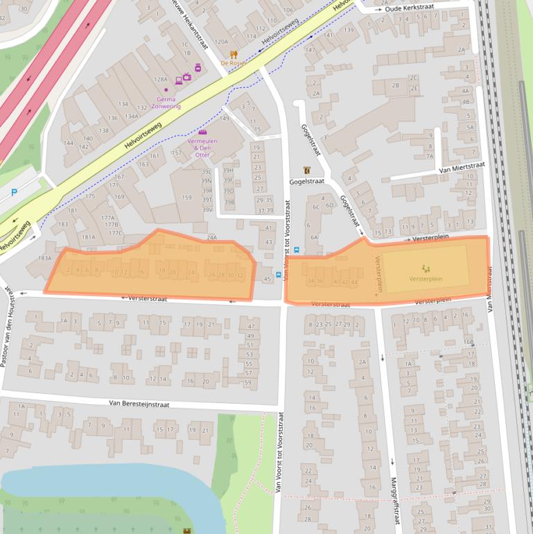 Kaart van postcodegebied 5262AD.