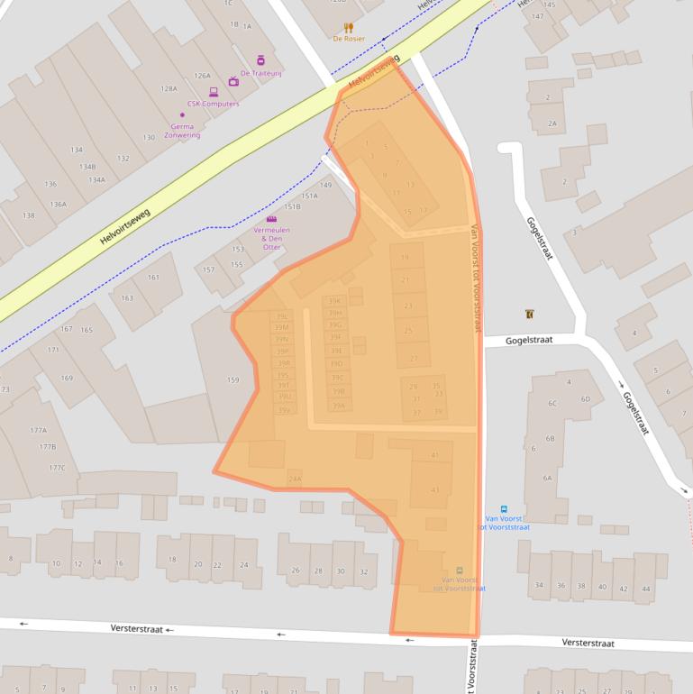Kaart van postcodegebied 5262AL.