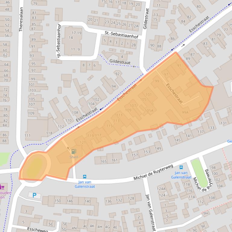 Kaart van postcodegebied 5262BC.