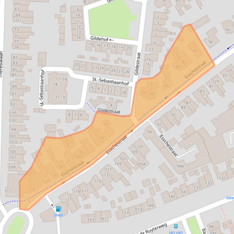 Kaart van postcodegebied 5262BG.