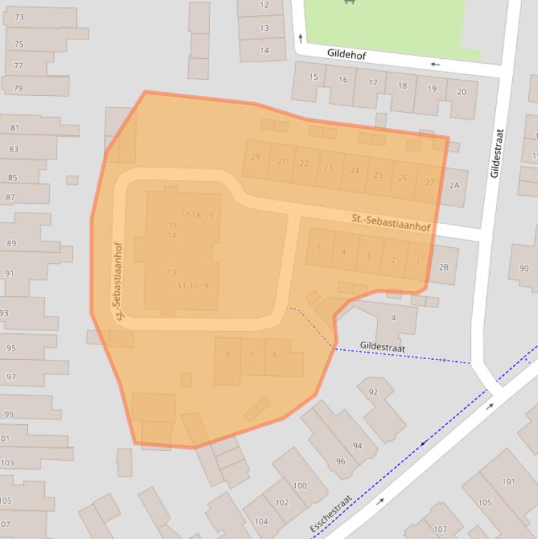 Kaart van postcodegebied 5262BH.