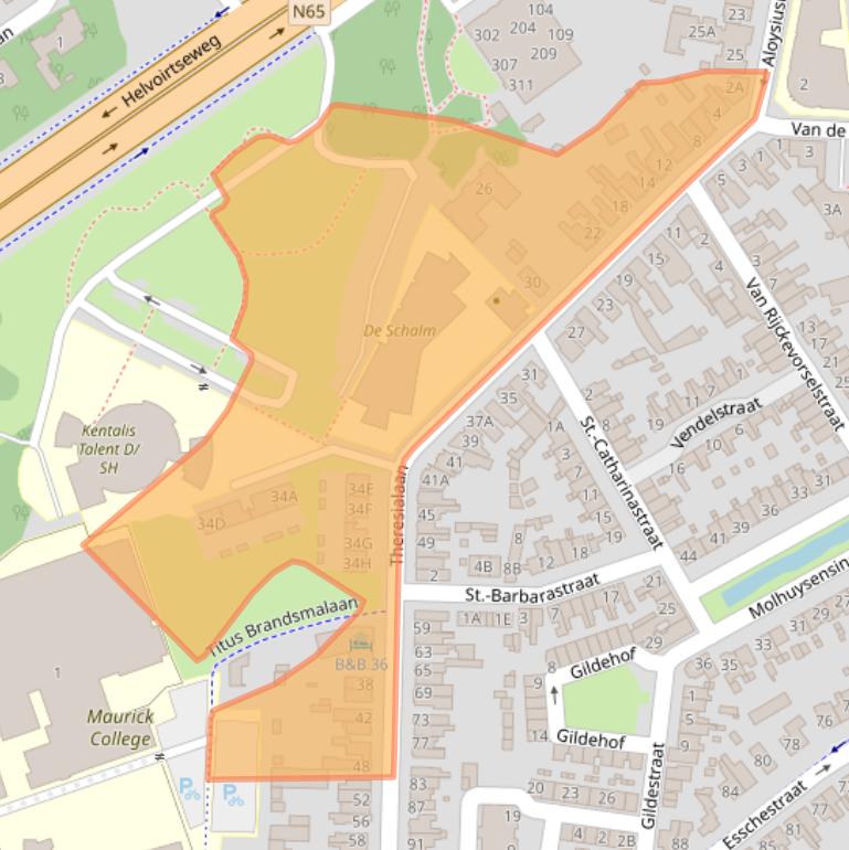 Kaart van postcodegebied 5262BN.