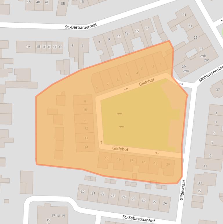 Kaart van postcodegebied 5262BV.