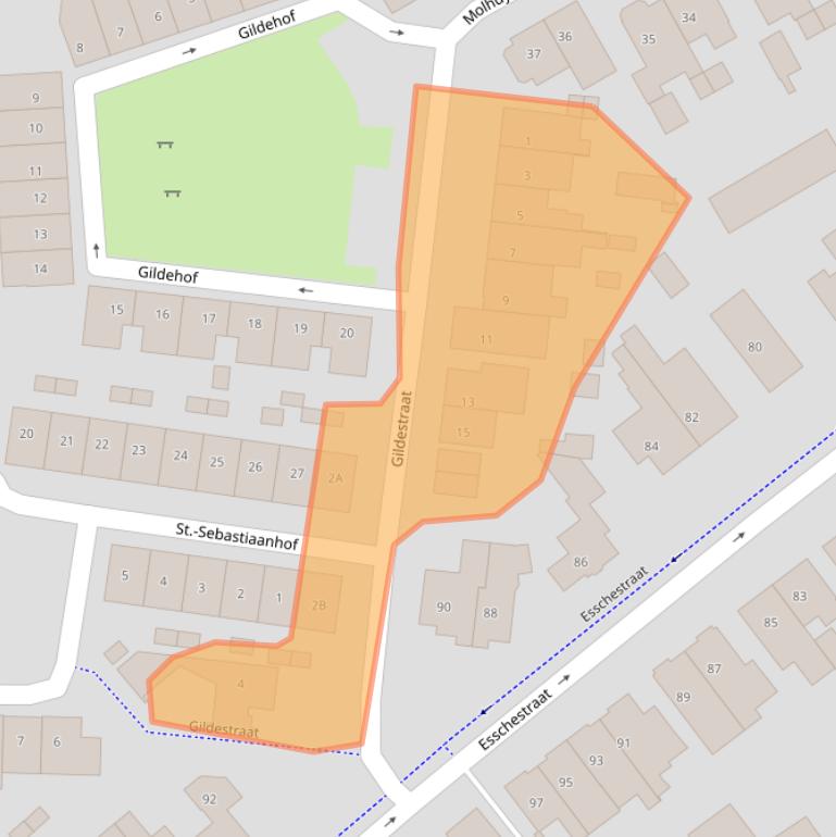 Kaart van postcodegebied 5262BW.