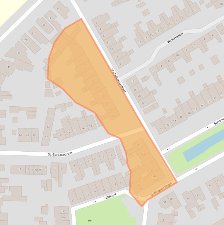 Kaart van postcodegebied 5262BX.