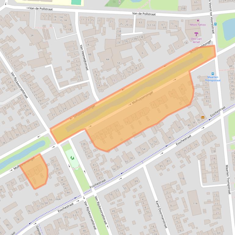 Kaart van postcodegebied 5262CB.