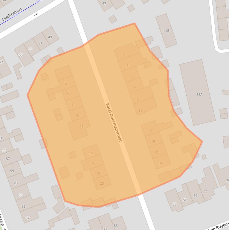 Kaart van postcodegebied 5262CJ.