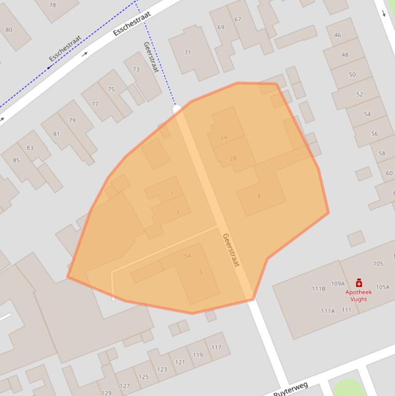 Kaart van postcodegebied 5262CK.