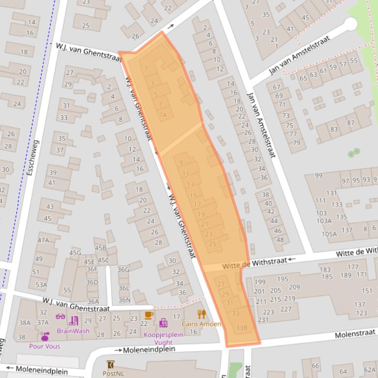 Kaart van postcodegebied 5262CT.