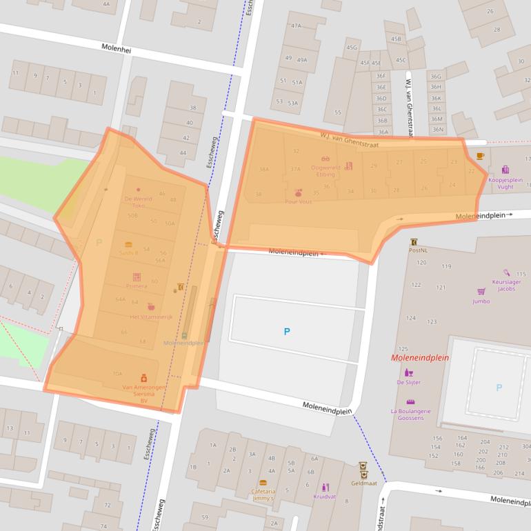 Kaart van postcodegebied 5262CX.