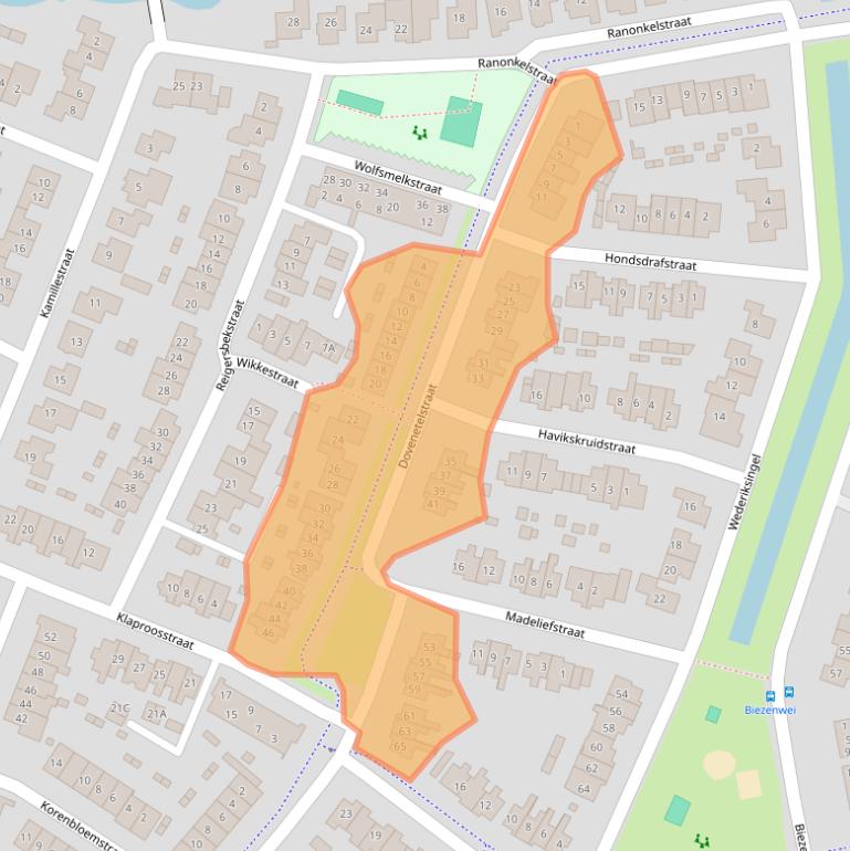 Kaart van postcodegebied 5262DD.