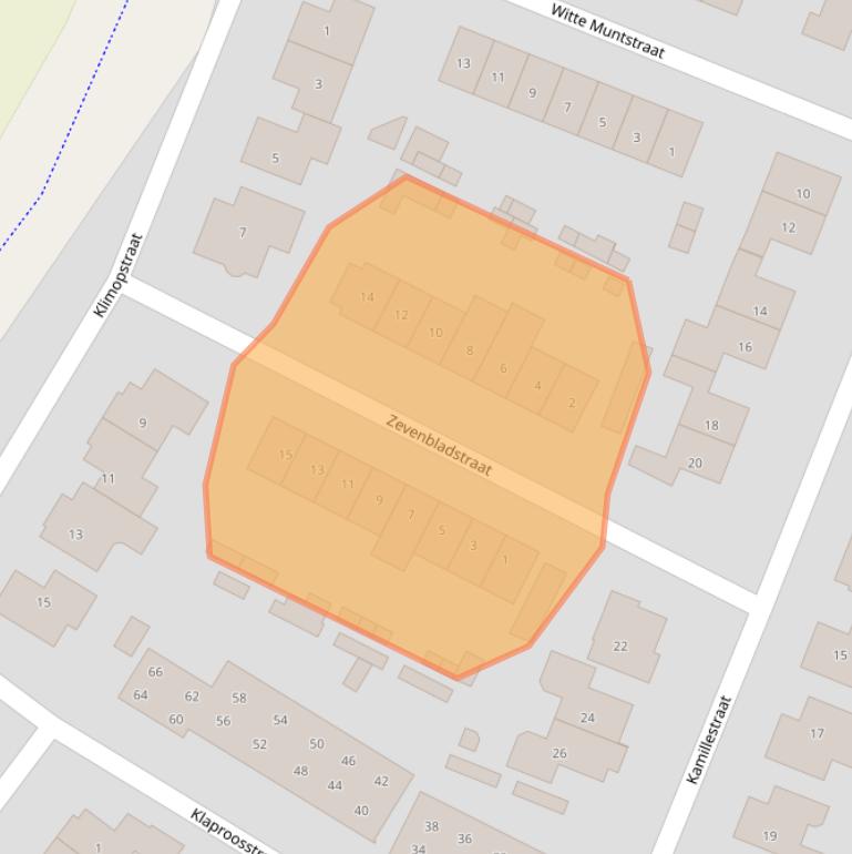 Kaart van postcodegebied 5262DW.