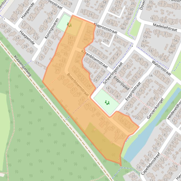 Kaart van postcodegebied 5262DX.