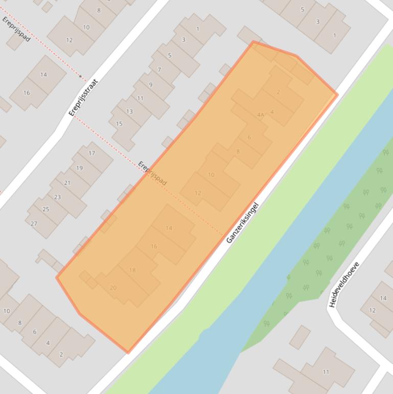 Kaart van postcodegebied 5262DZ.