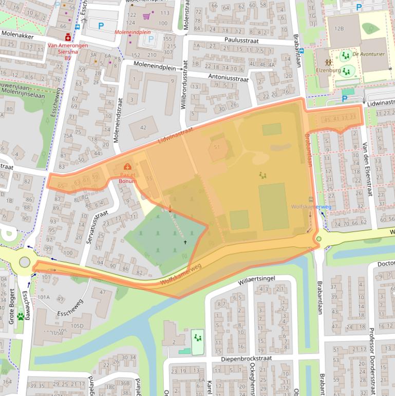 Kaart van postcodegebied 5262EN.
