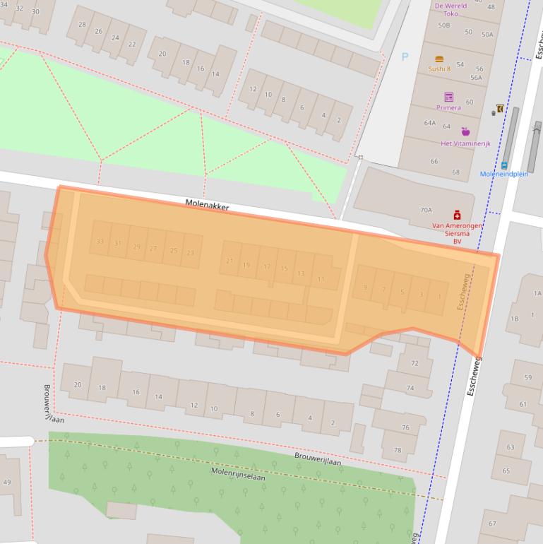 Kaart van postcodegebied 5262ET.