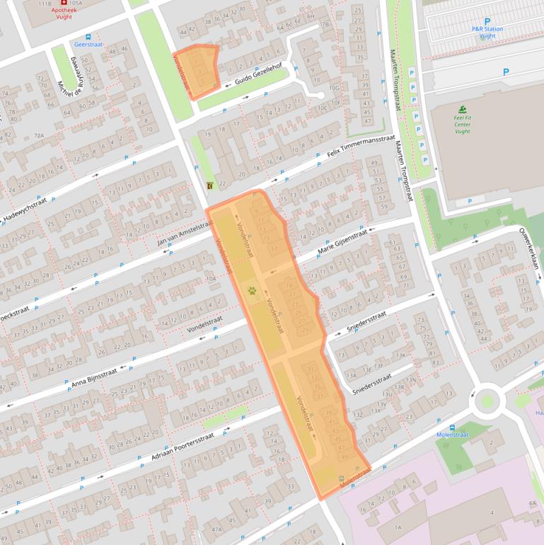 Kaart van postcodegebied 5262EW.
