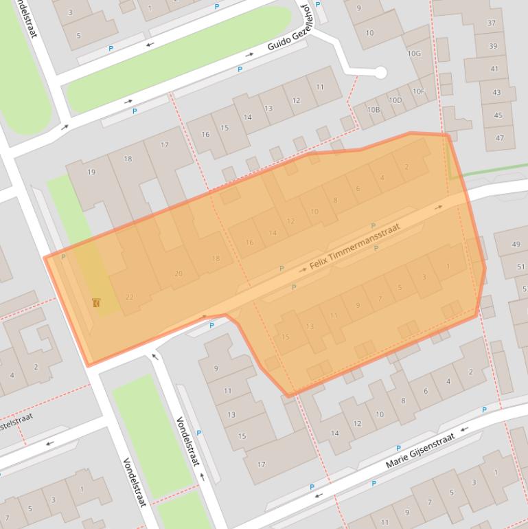 Kaart van postcodegebied 5262GA.