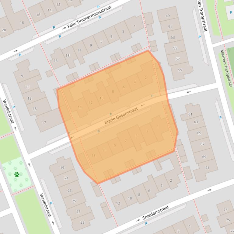 Kaart van postcodegebied 5262GB.