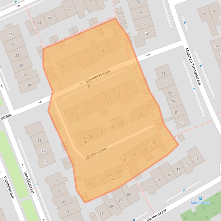 Kaart van postcodegebied 5262GC.