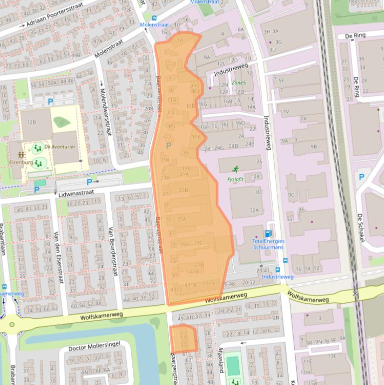 Kaart van postcodegebied 5262GD.