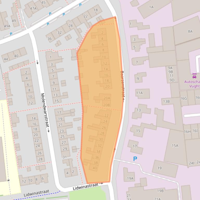 Kaart van postcodegebied 5262GG.